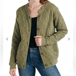 Lucky Brand Green Quilted Bomber Jacket